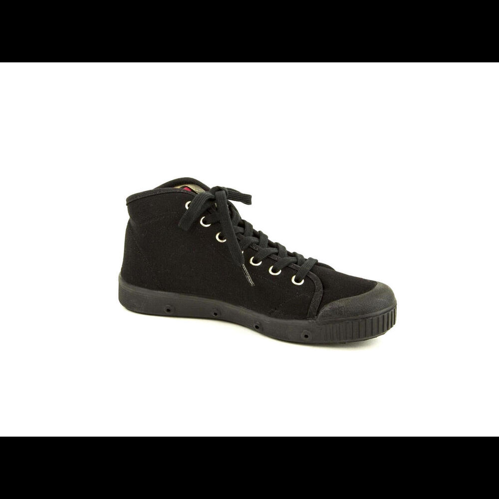 NEW SPRING COURT WOMENS B2 W BLACK CANVAS & SOLE HIGH TOP SNEAKERS SIZE CHOICE